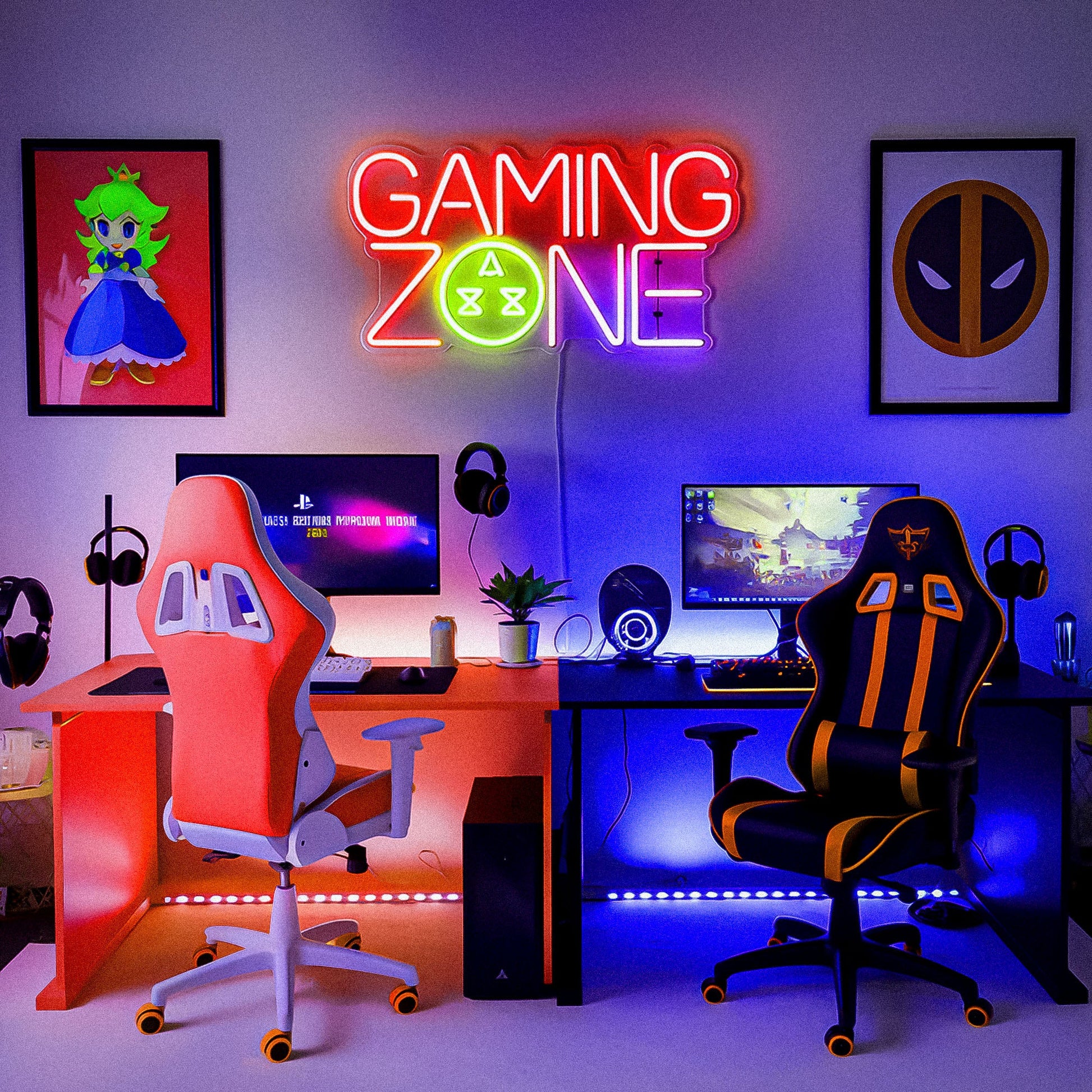 Gaming Zone Neon Sign Wall