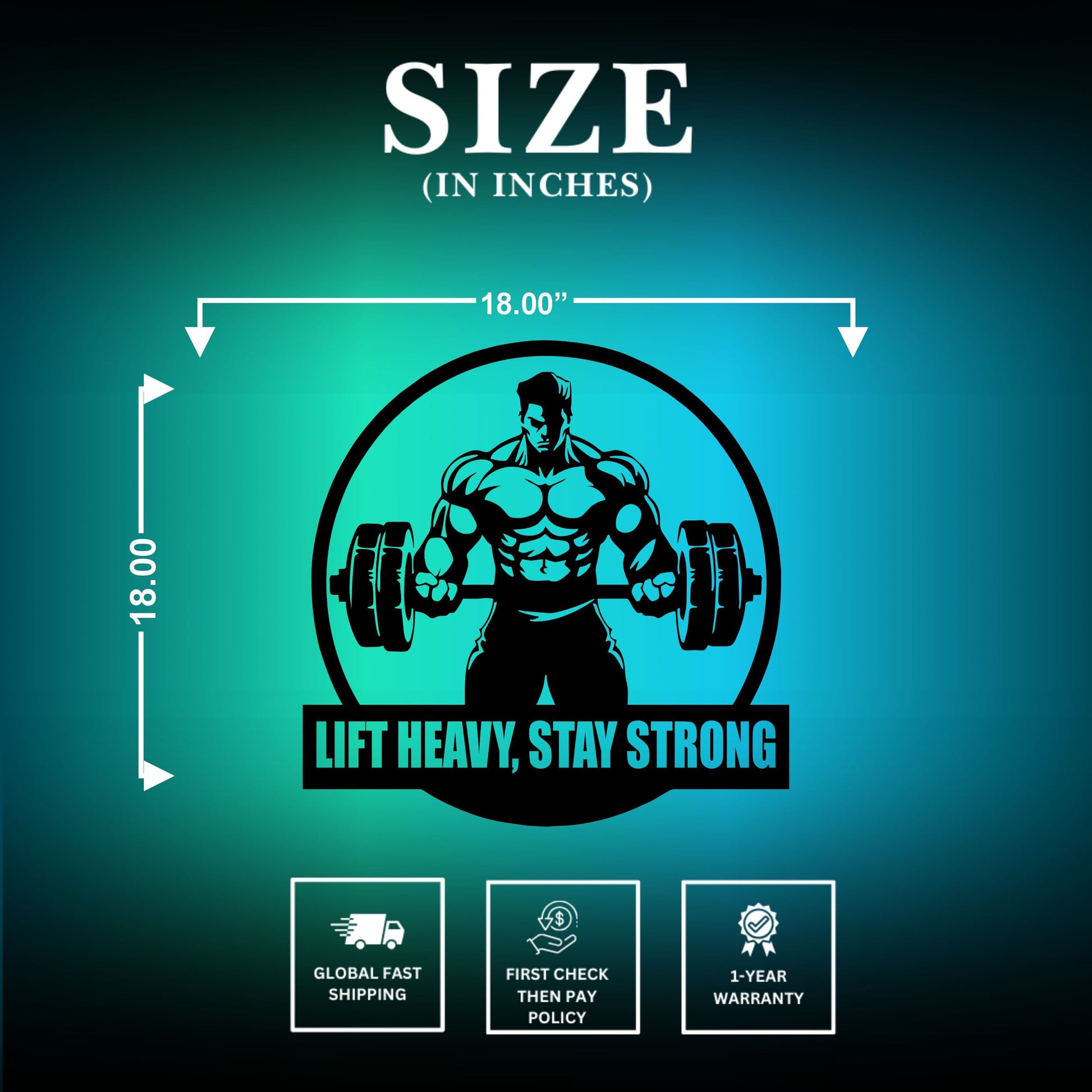 Garage Gym Sign Size