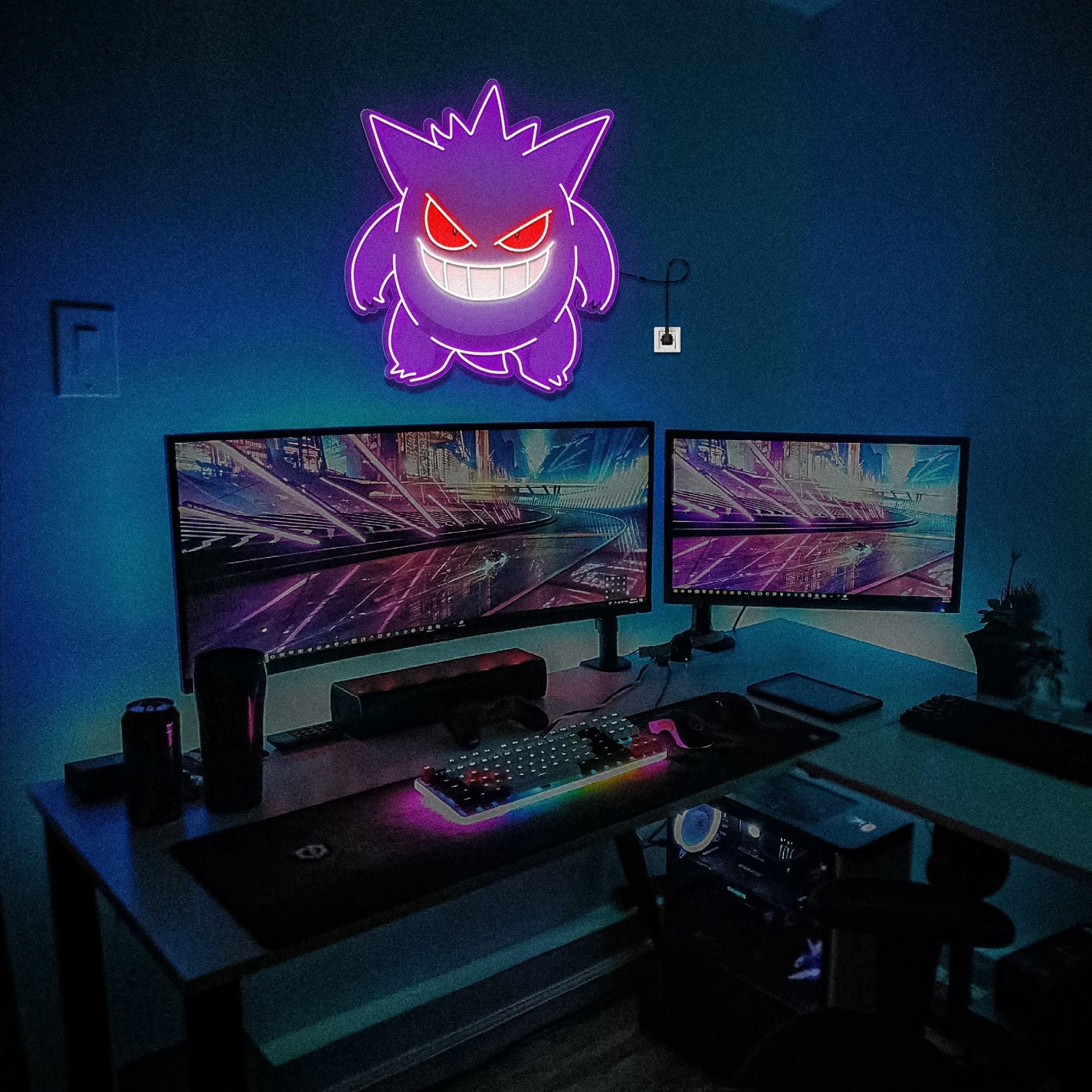 Gengar Neon Light UV Sign Wall