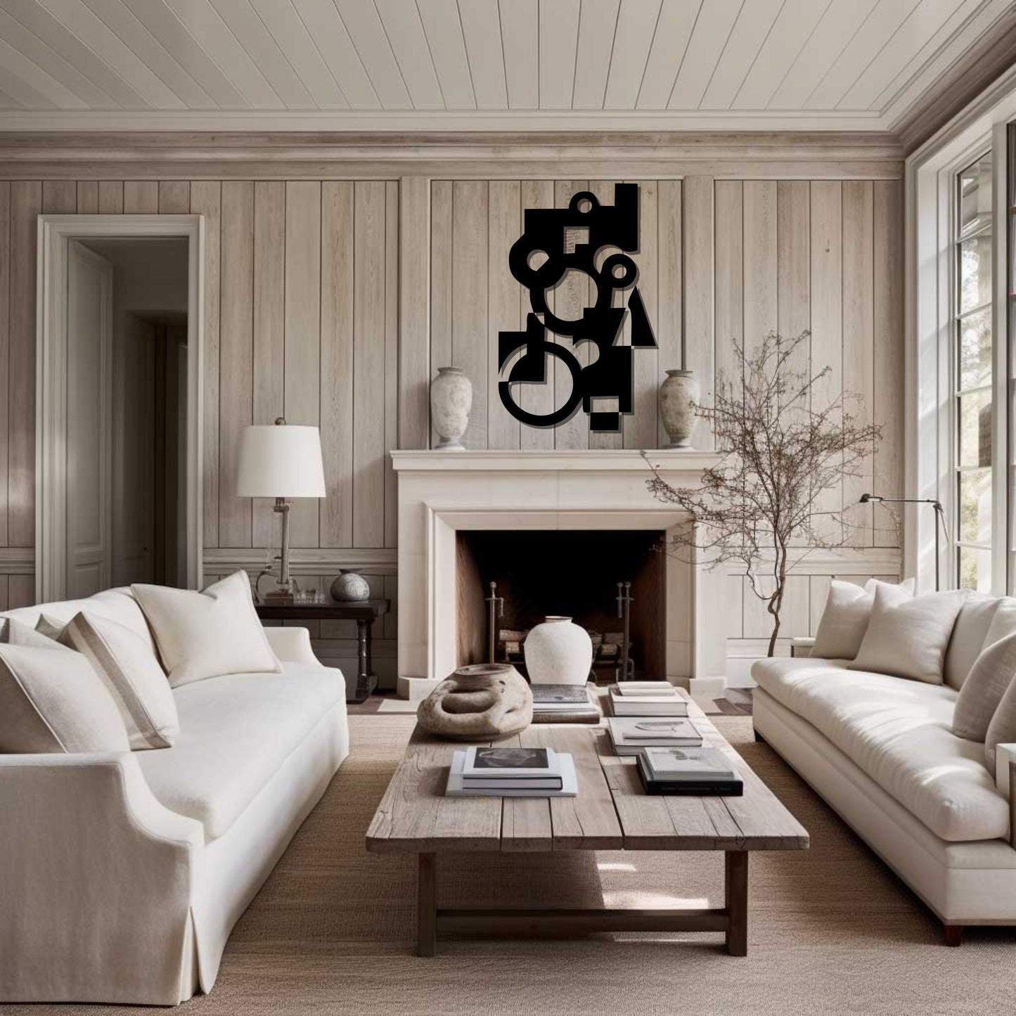 Geometric Metal Wall Art for modern home interior design