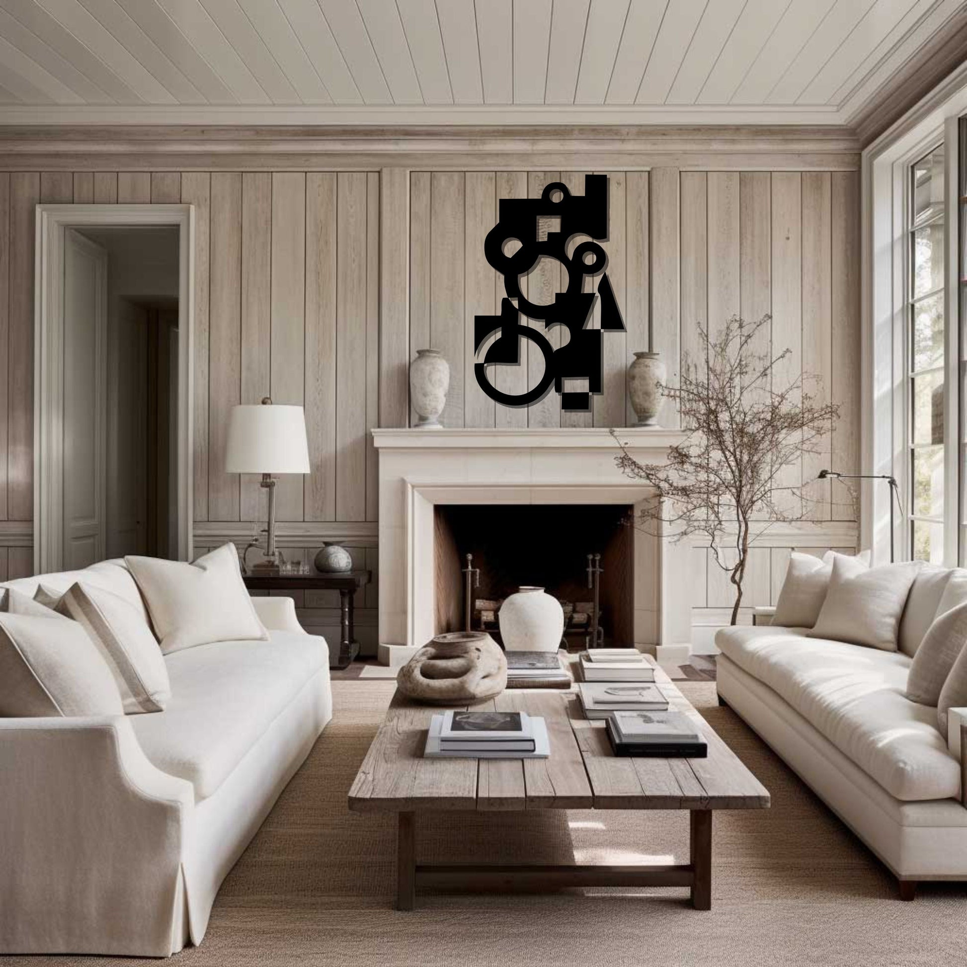 Geometric Metal Wall Art for modern home interior design