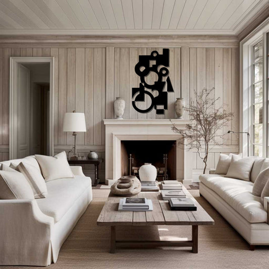 Geometric Metal Wall Art for modern home interior design