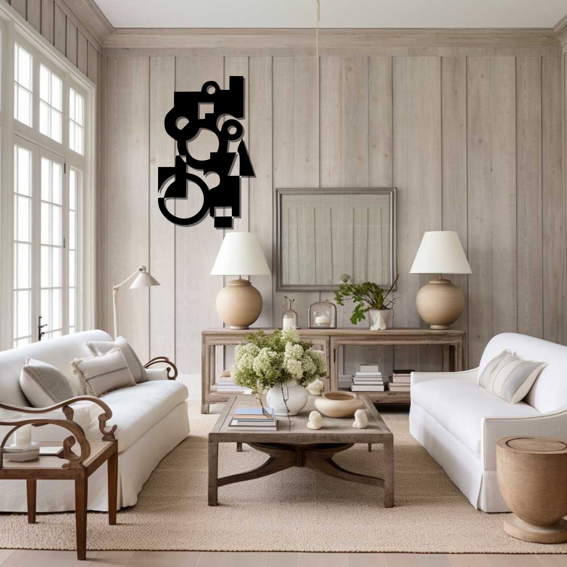 Geometric Metal Wall Art Signs Interior Decor