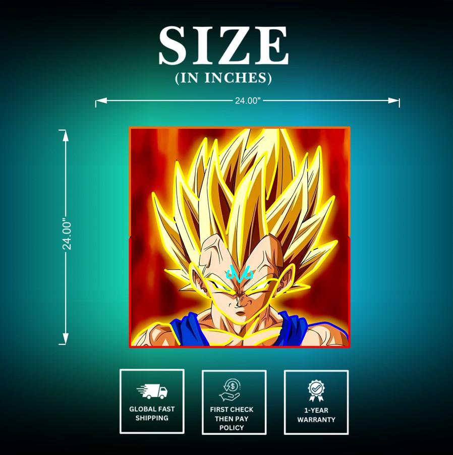 Goku Neon Sign Size