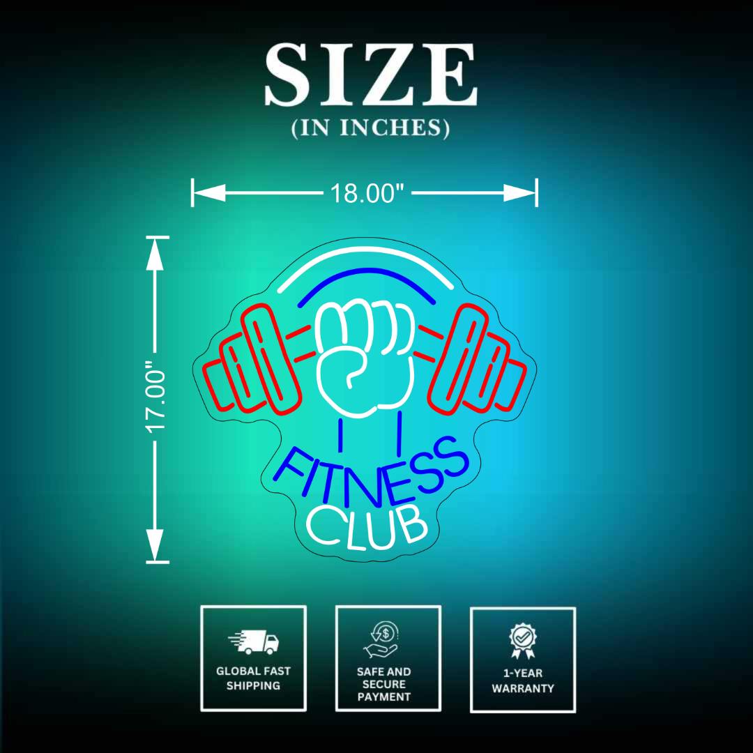 Gym Neon Sign size