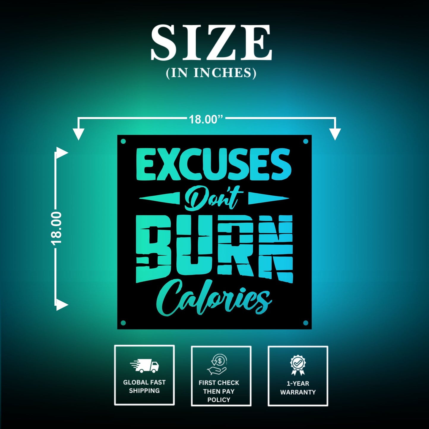 Gym Wall Sign Size