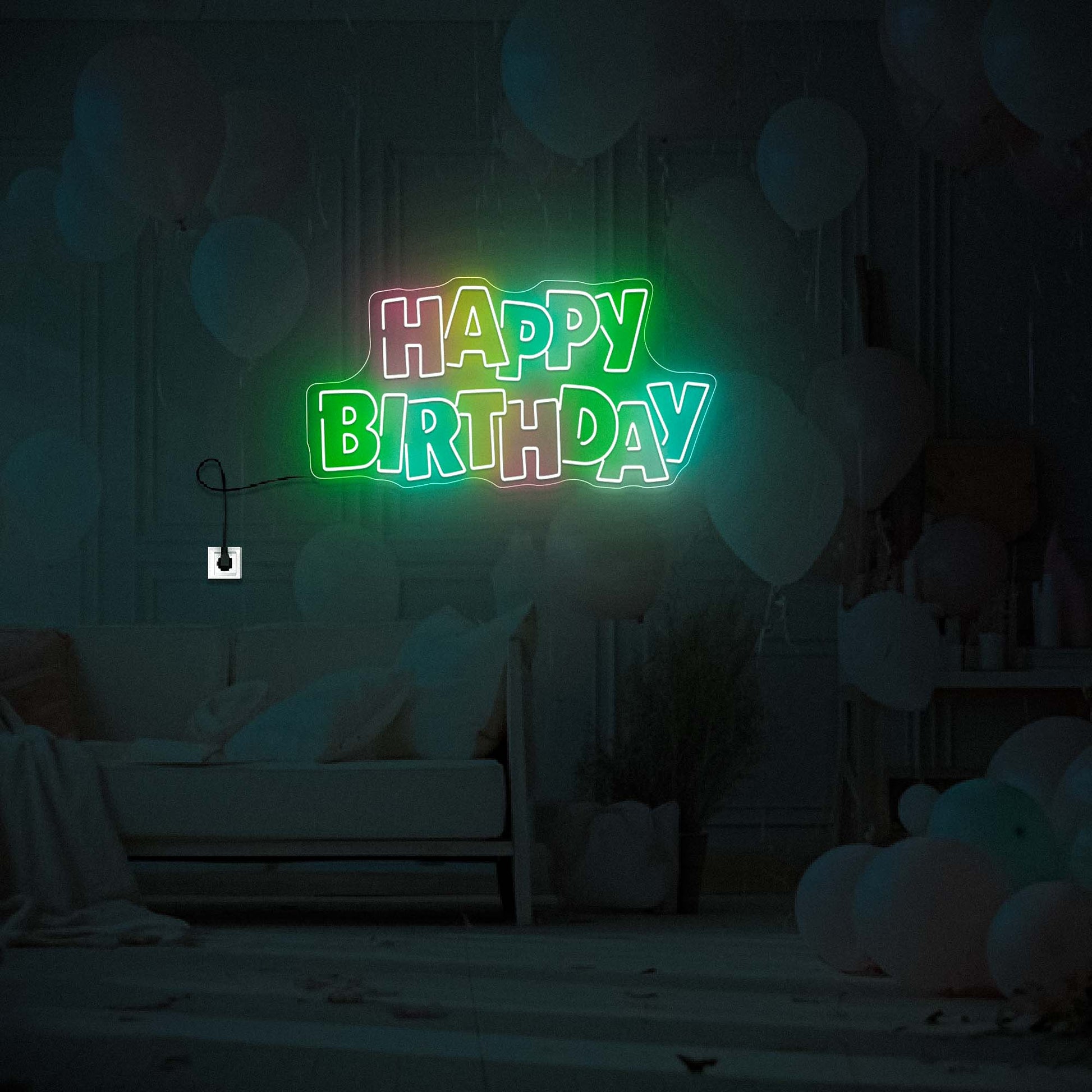 Happy Birthday Neon Sign Party