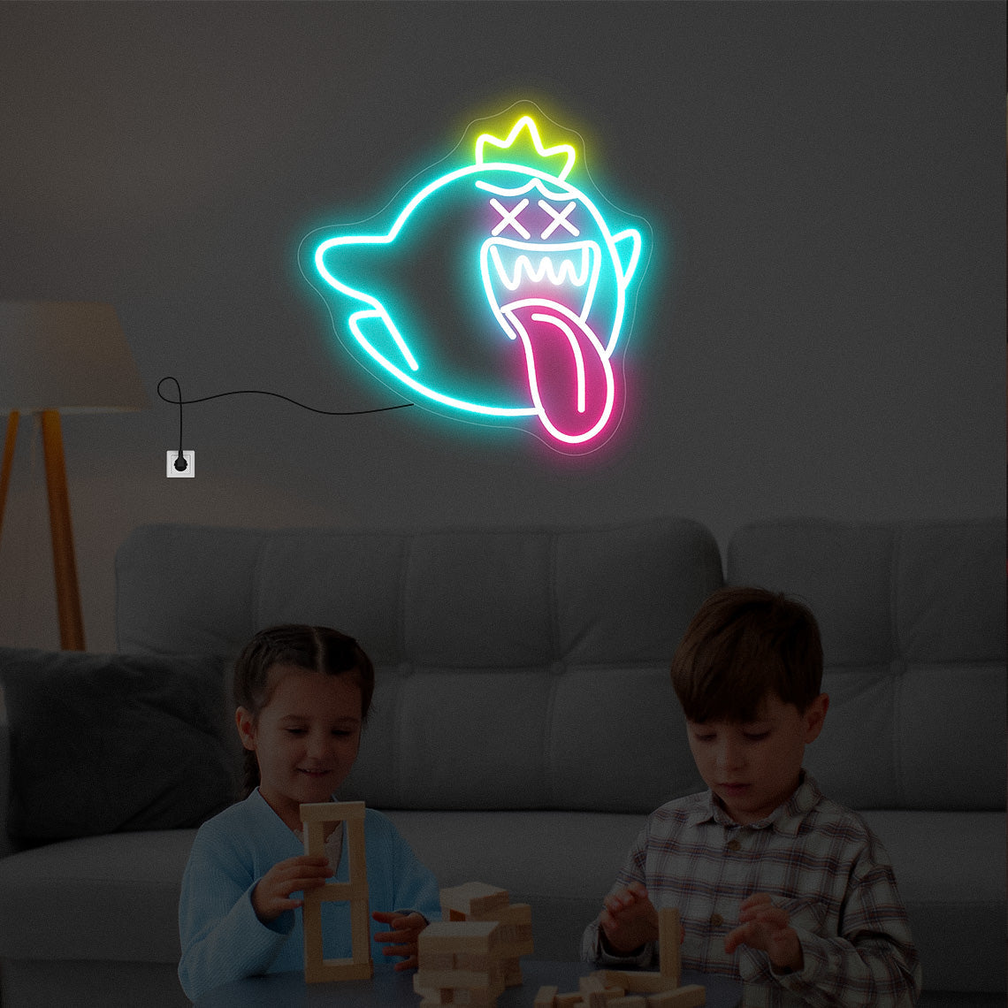King Boo Neon Sign Ghost  Home Decor