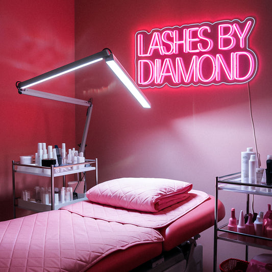 Lashes by Diamond Neon Sign
