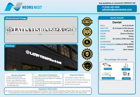 Latin Vision Bar & Grill Full Lit Sign