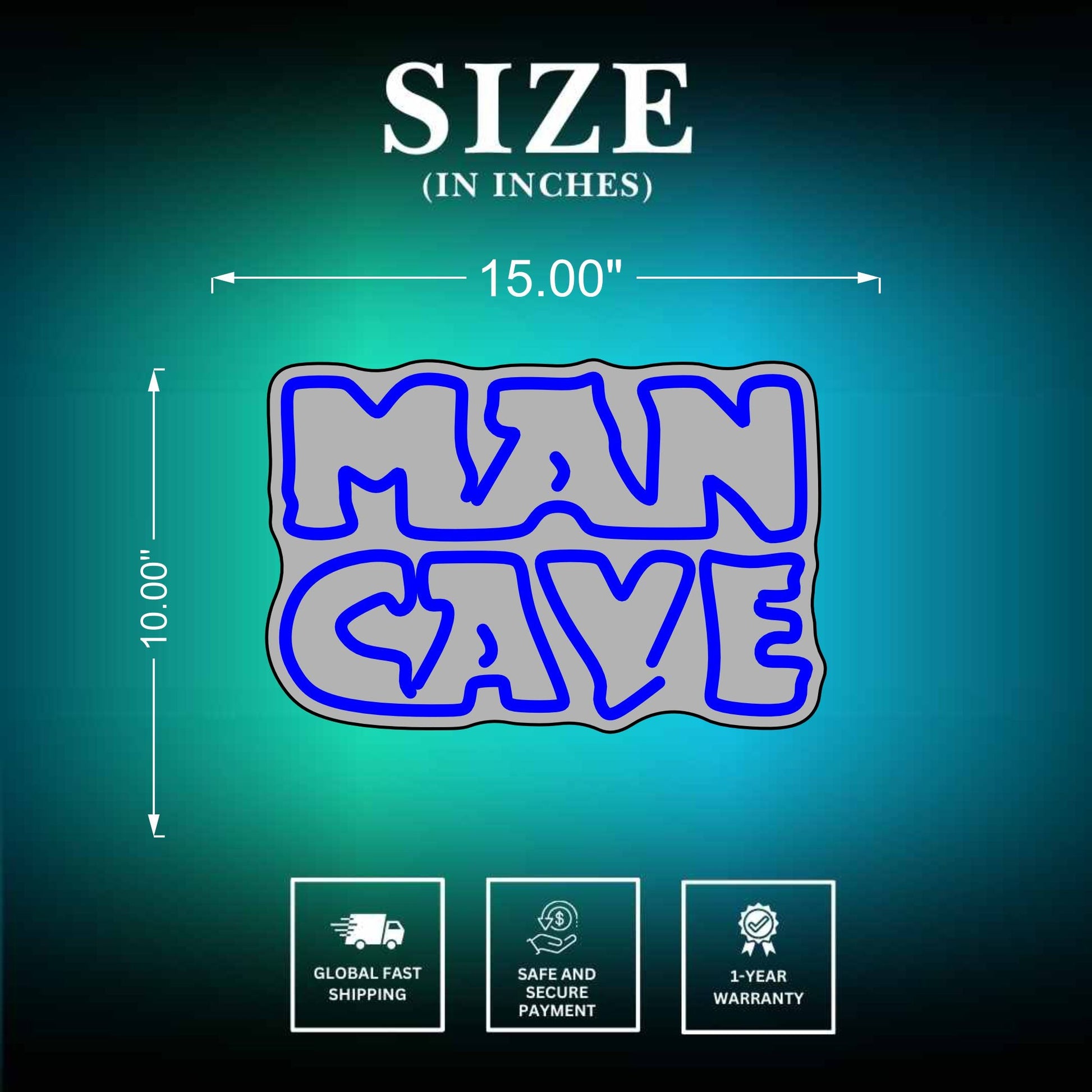 Man Cave Led Sign Size