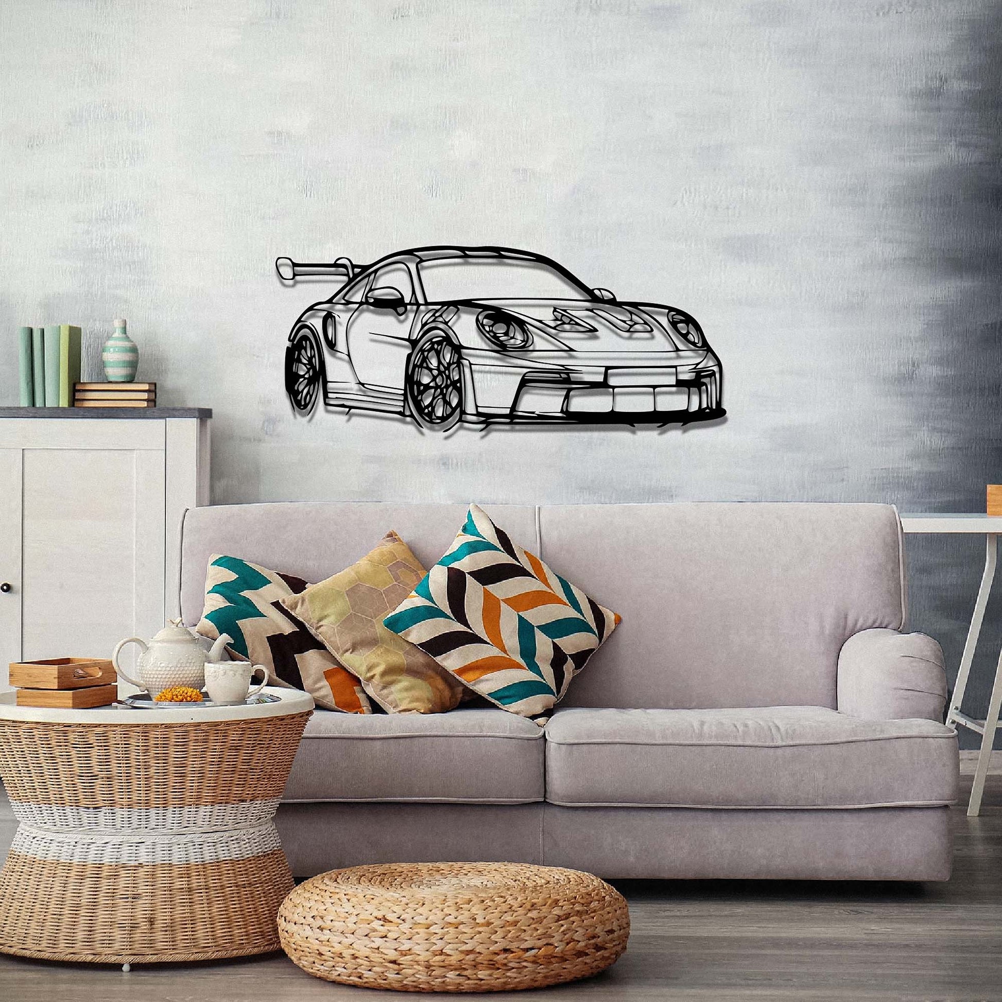 Metal Car Sign For Wall In Lawn 