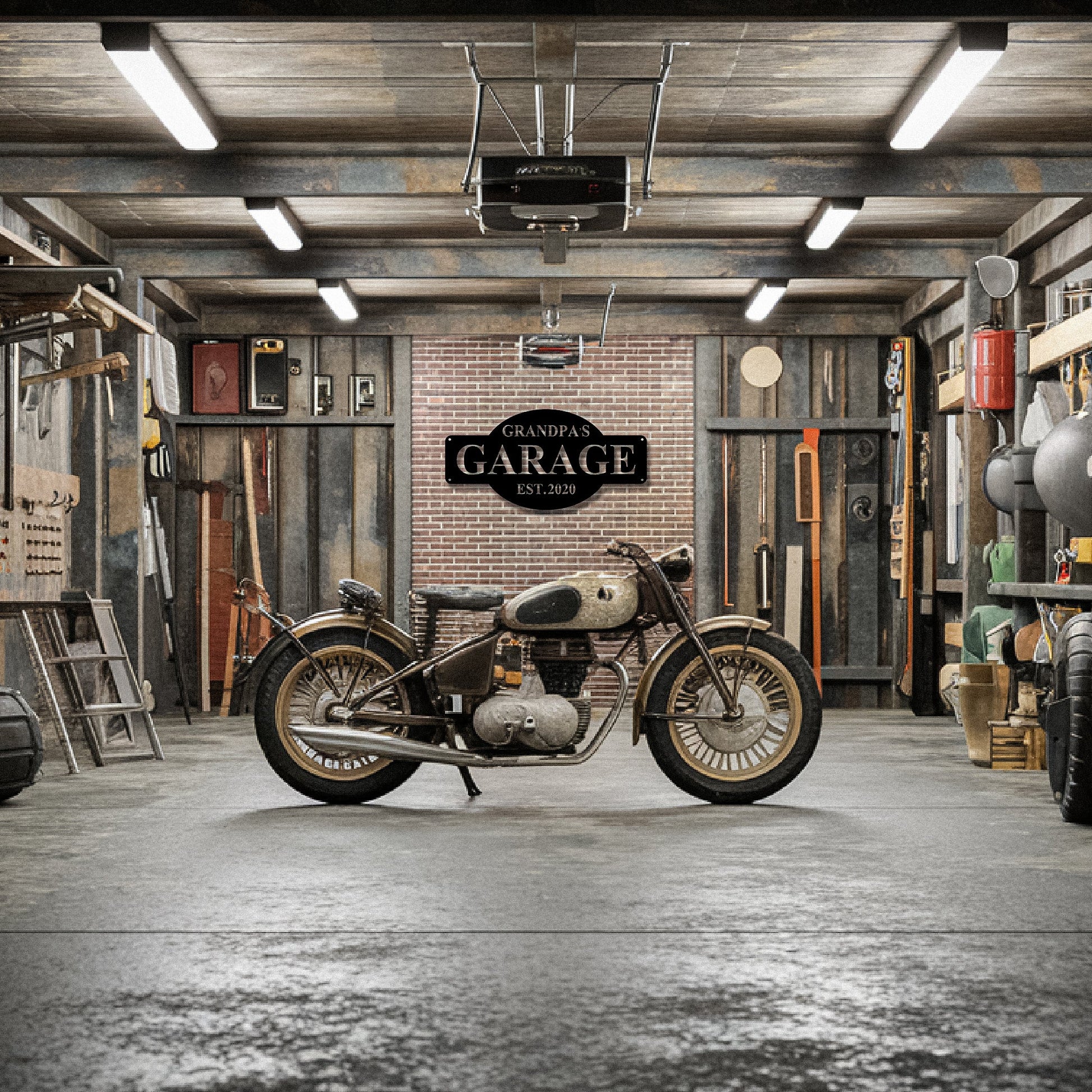 Metal Grandpa Garage Signs