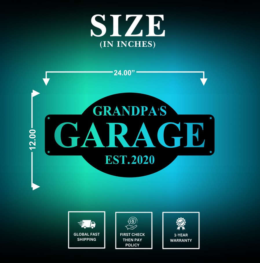 Metal Grandpa Garage Signs For Wall