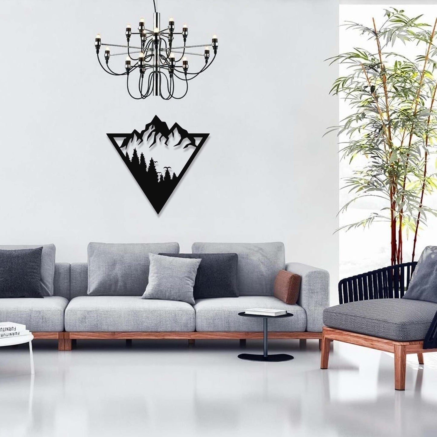 Metal Mountain Wall Art sign