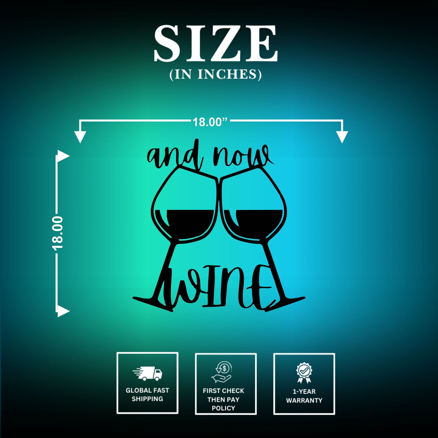 Metal Wall Art Wine Theme Size
