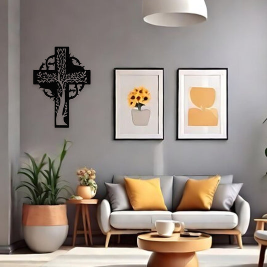 Metal Wall Art with Tree Sign for Room