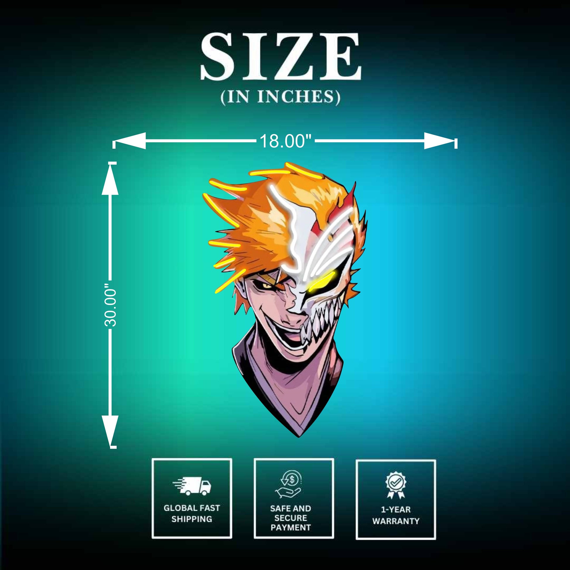 Neon Anime Signs Size