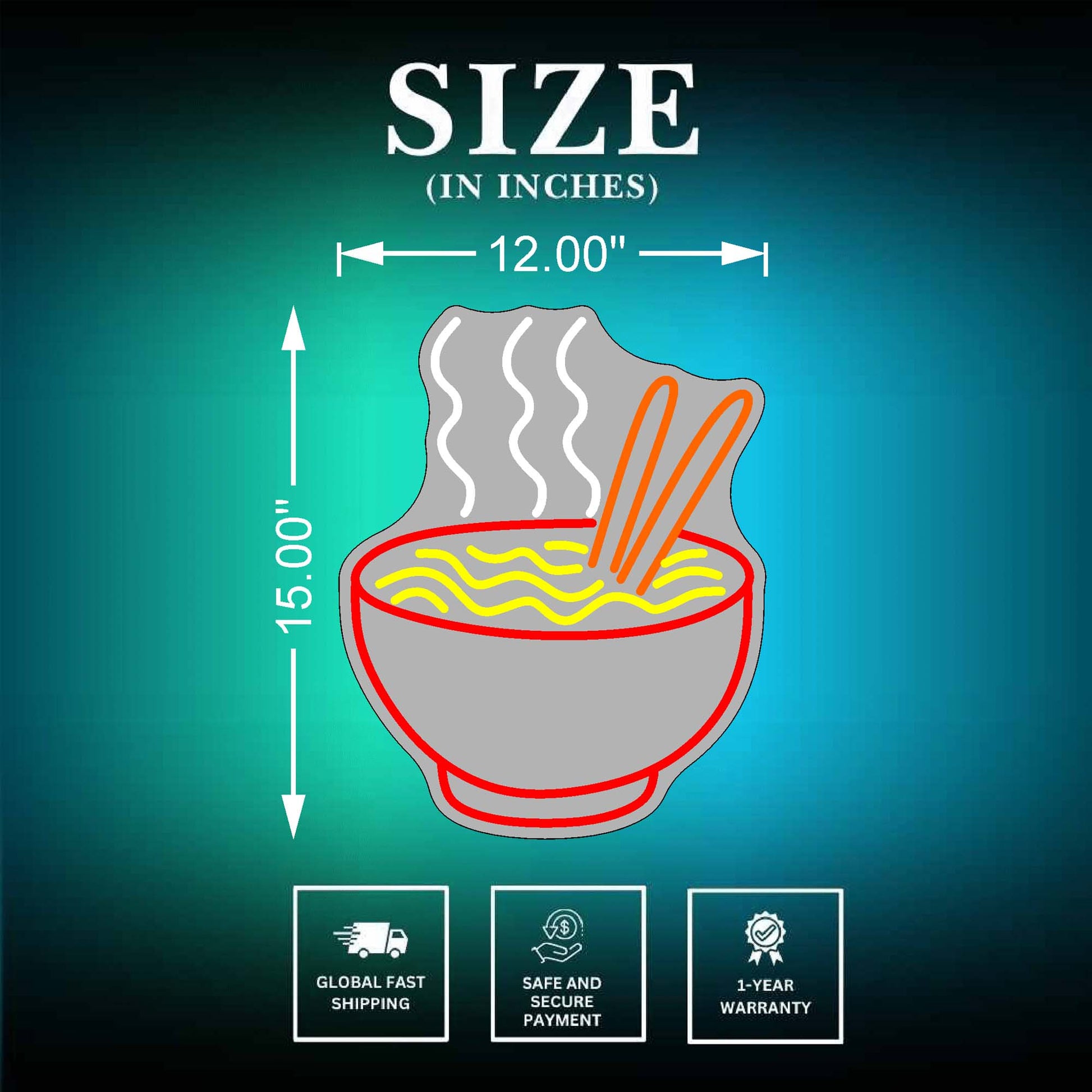 Ramen Neon Signs Size