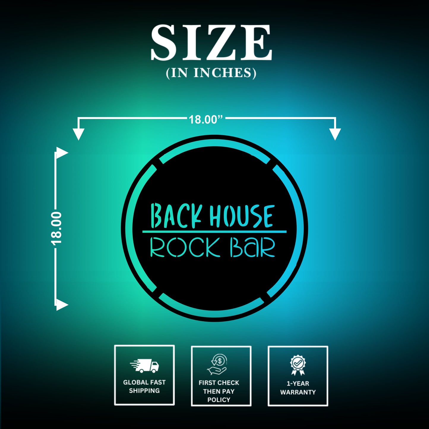 Rock Bar Metal Sign Size