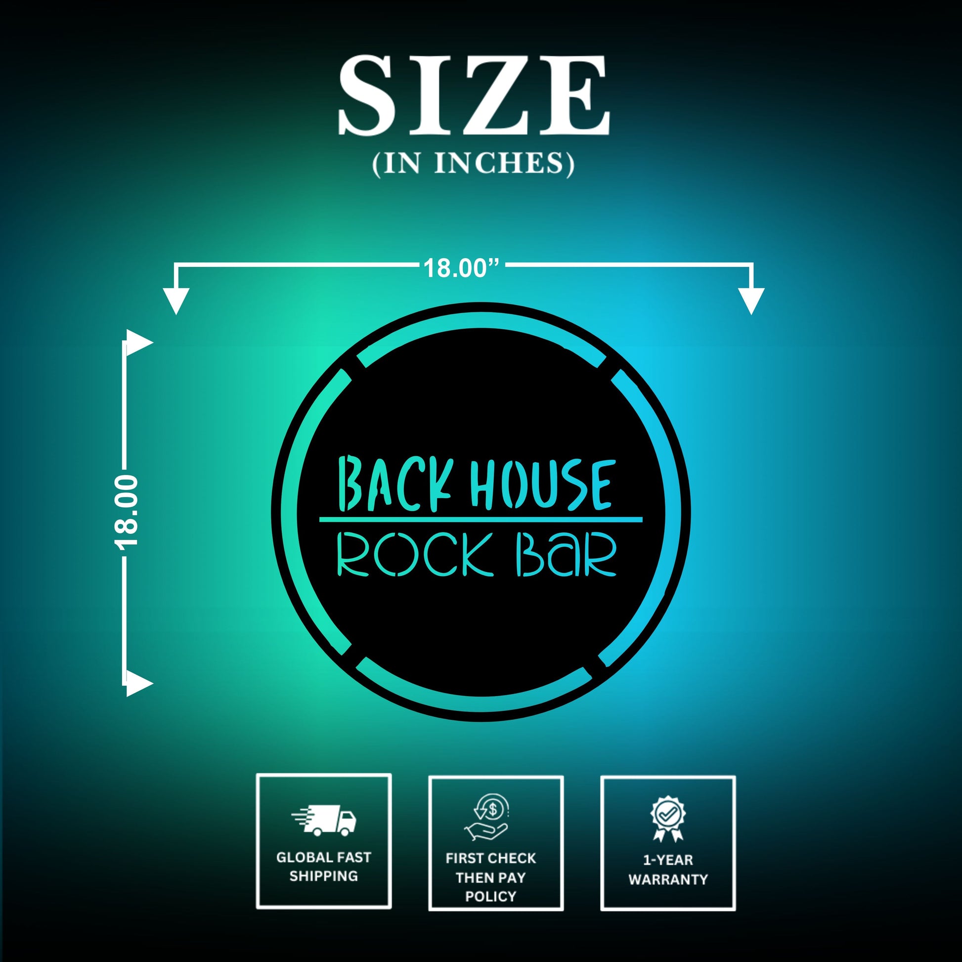 Rock Bar Metal Sign Size