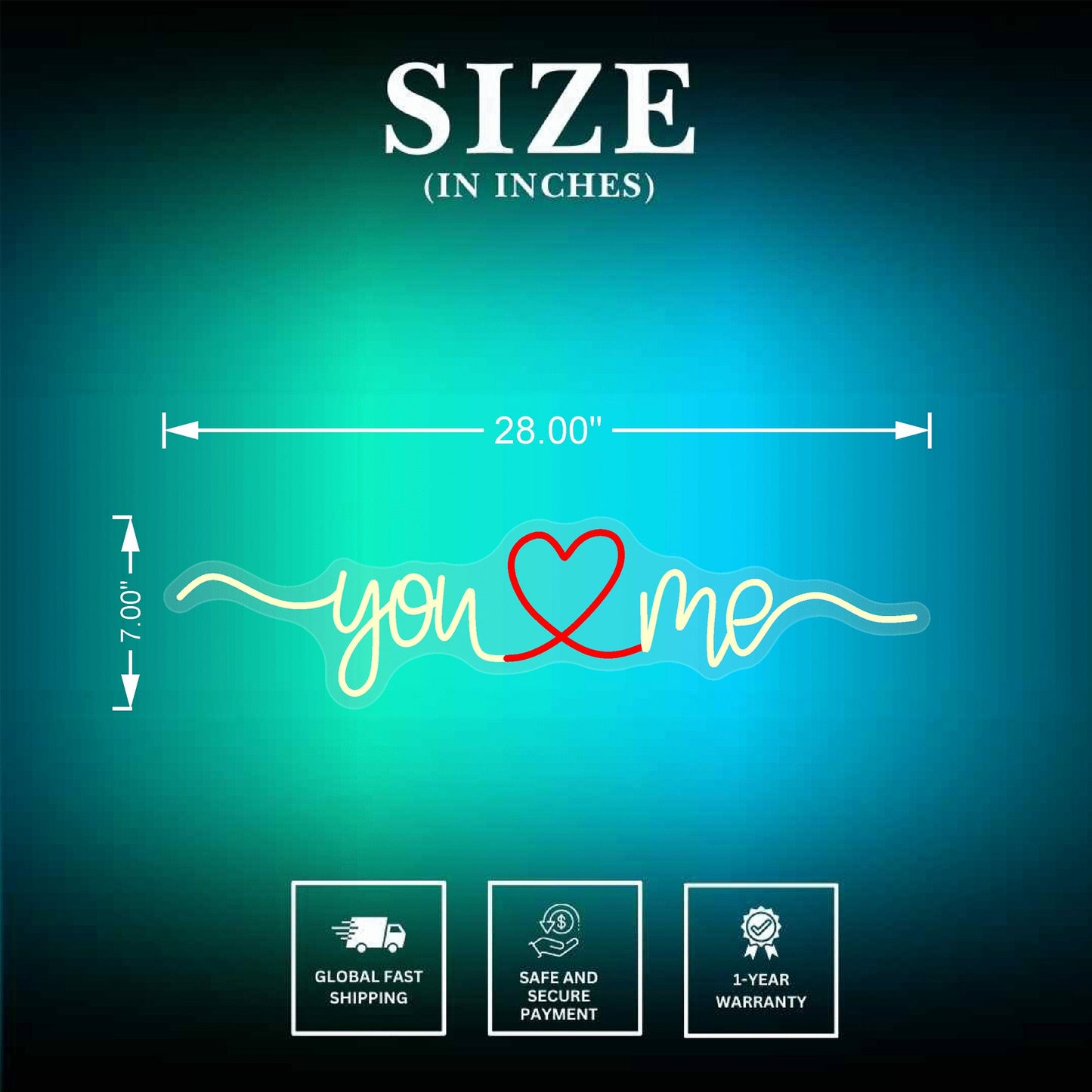 You and Me Neon Sign – Romantic LED Wall Light for Home Decor - Neonsnest.com