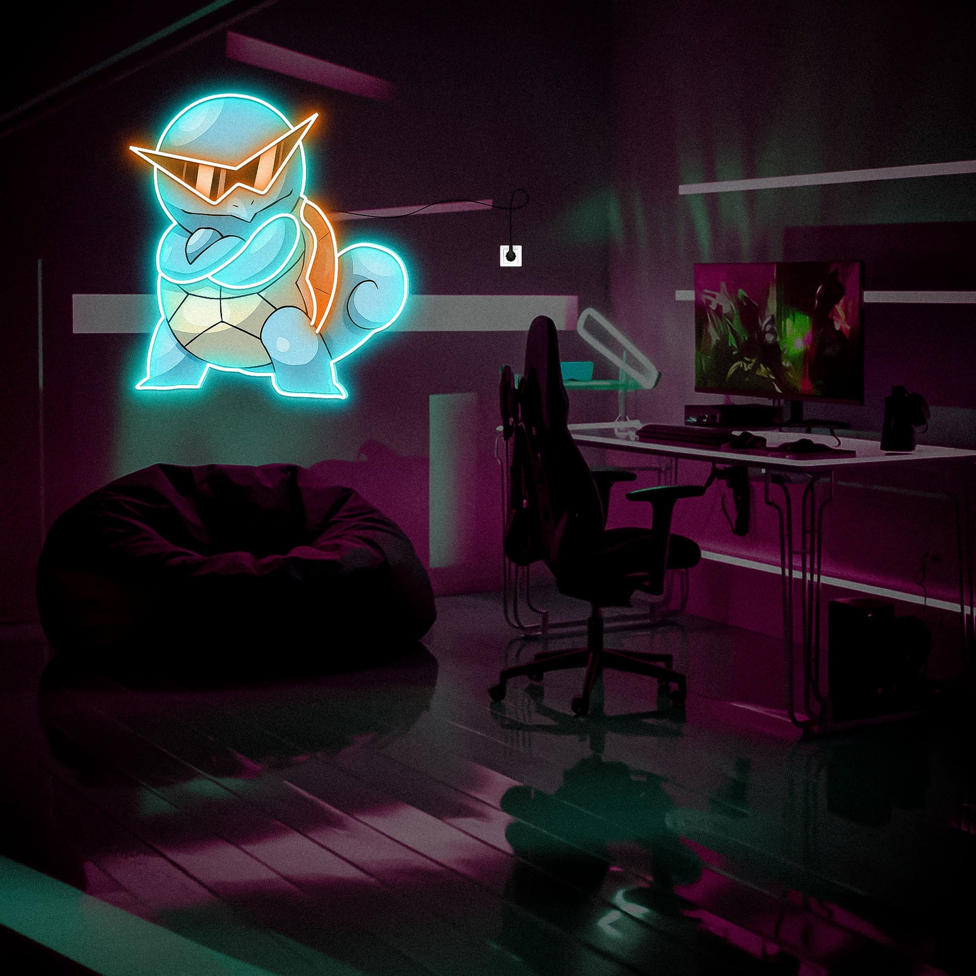 Squirtle Neon Sign Wall