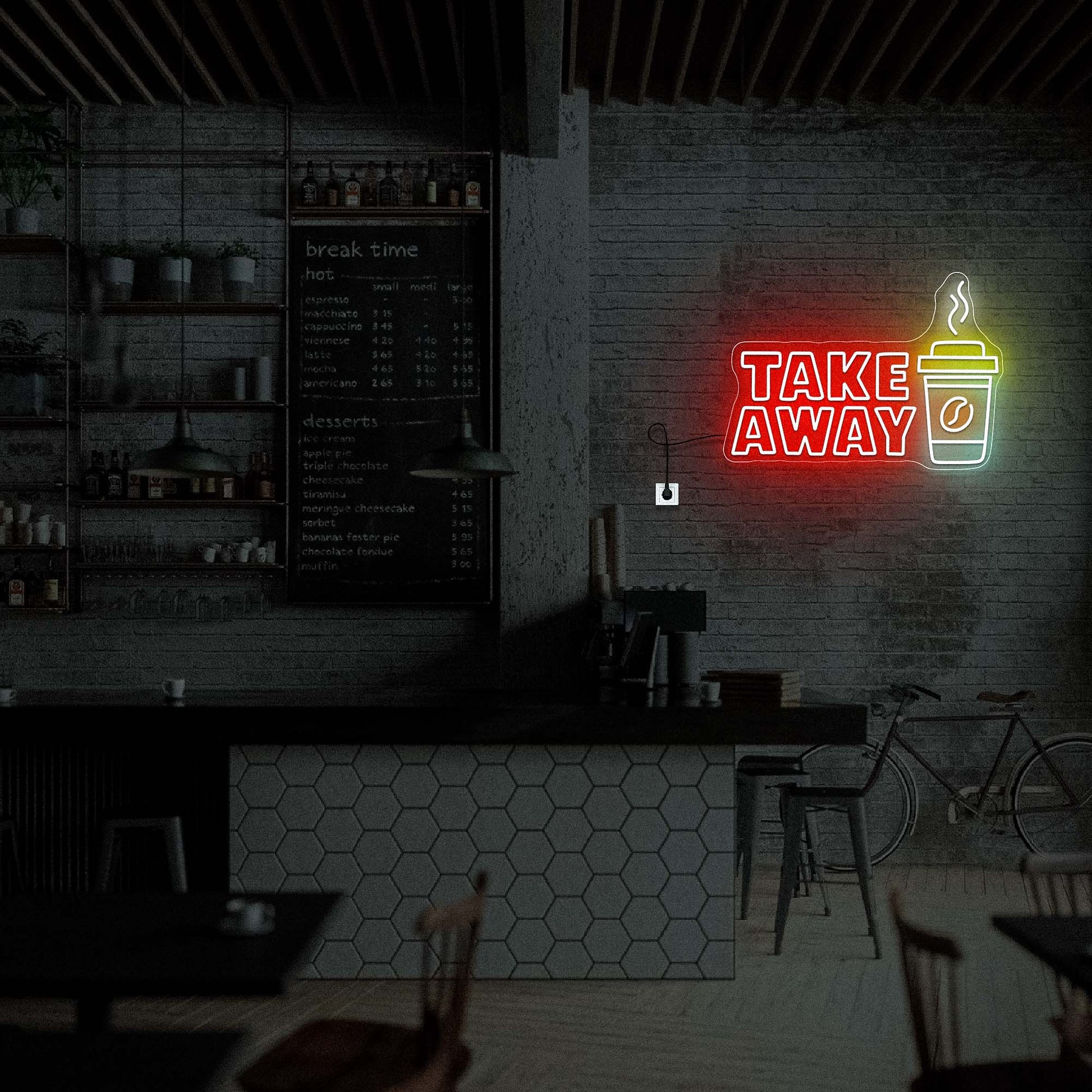 Take Away Neon Sign Wall