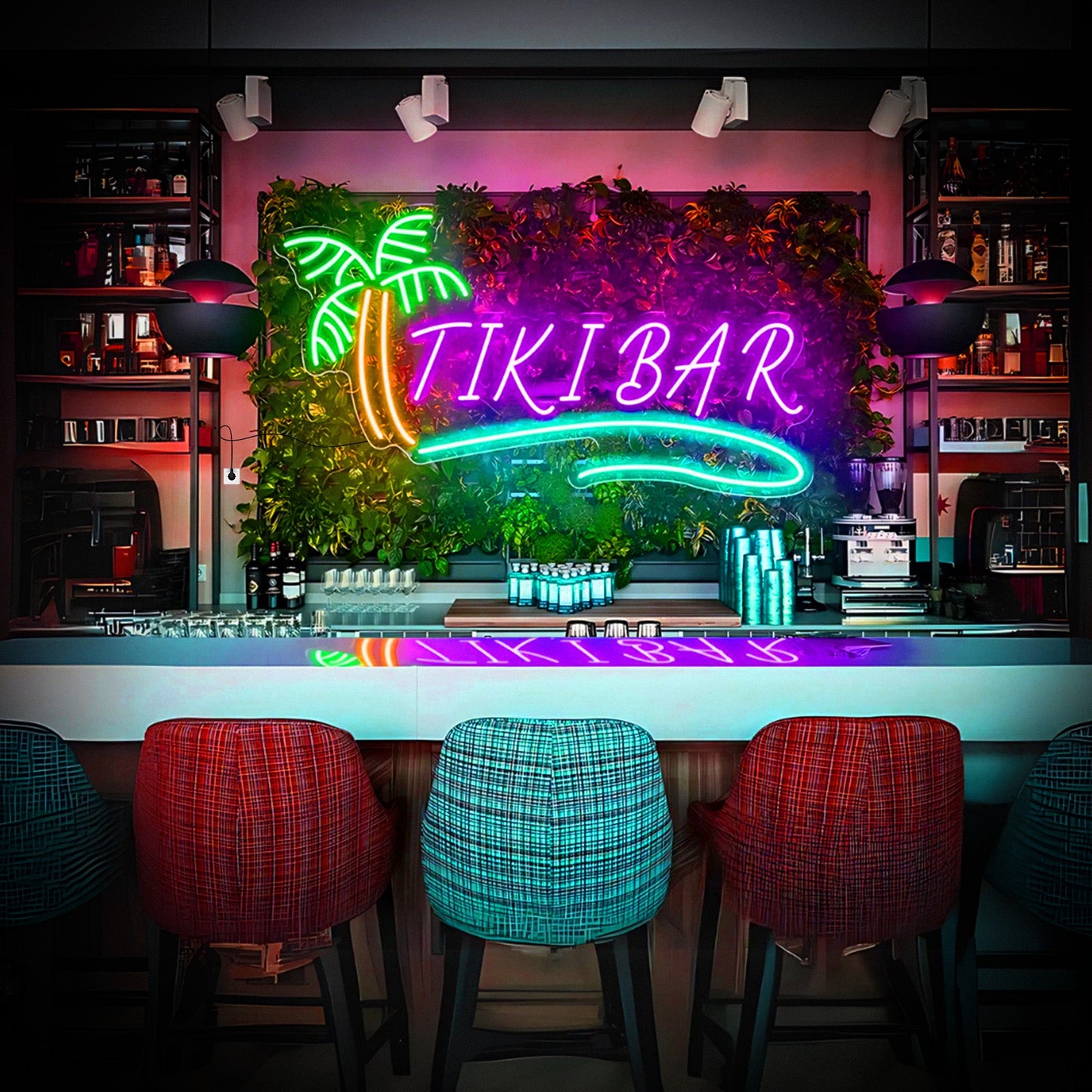 Tiki Bar Neon Sign Wall
