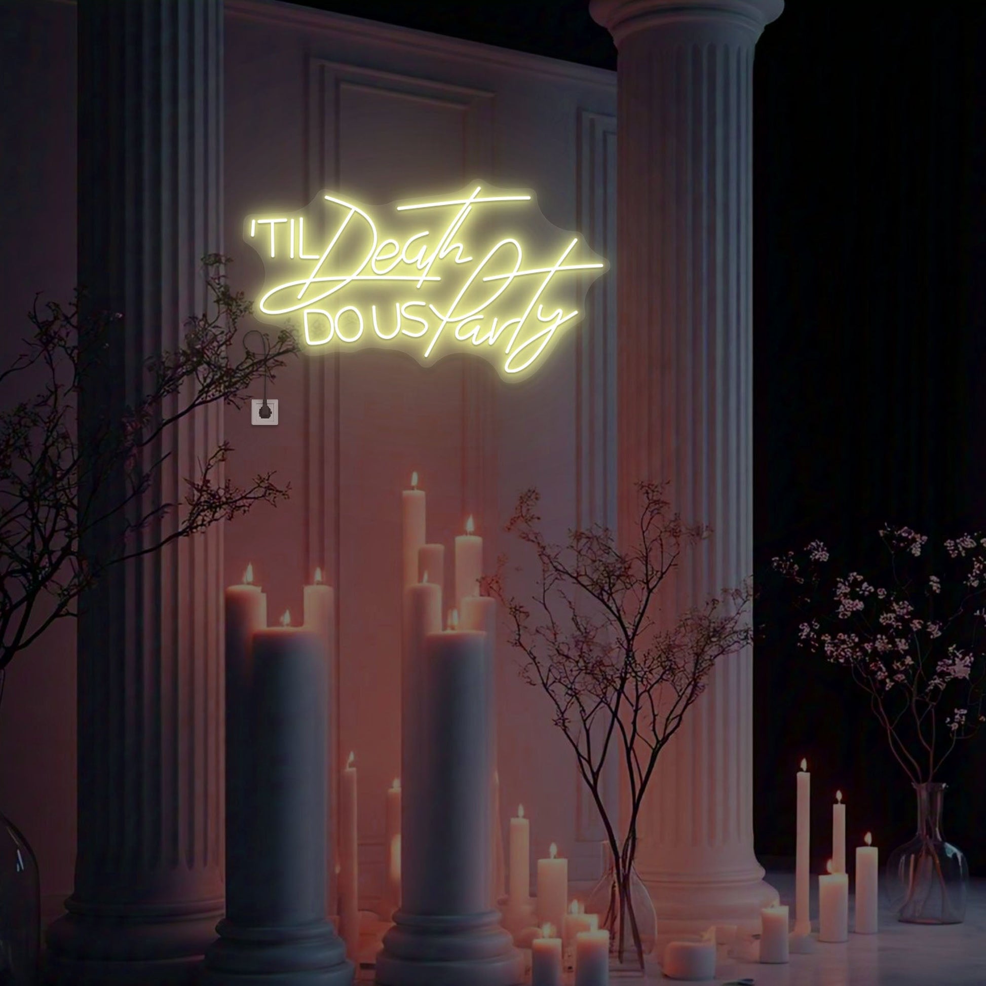 Til Death Do Us Party Neon Sign Decor