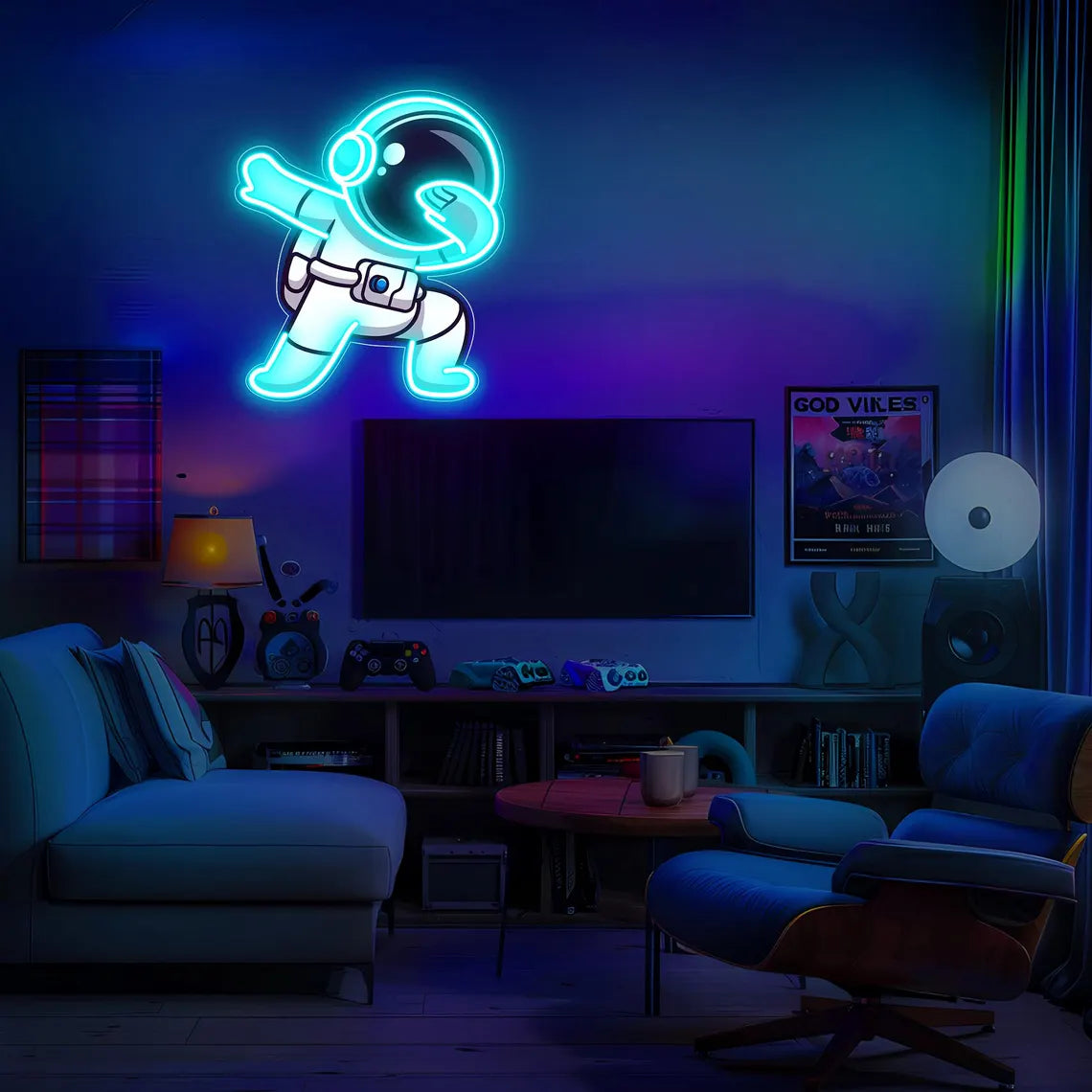 UV Neon Sign Astronaut Wall