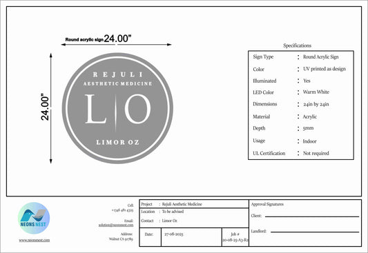 Round Acrylic Signs for Limor