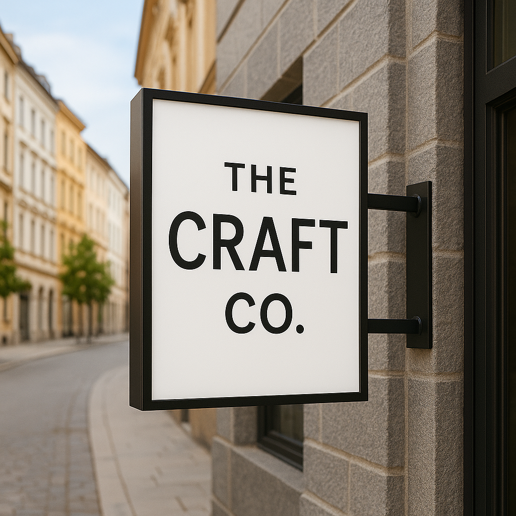 Wall-mounted lightbox sign
