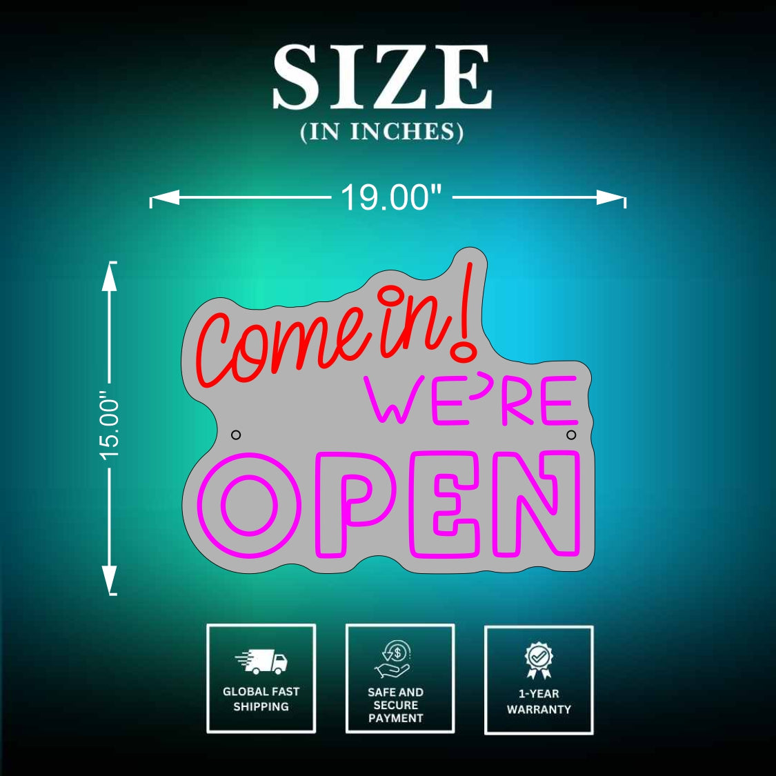 We Are Open Signs Size