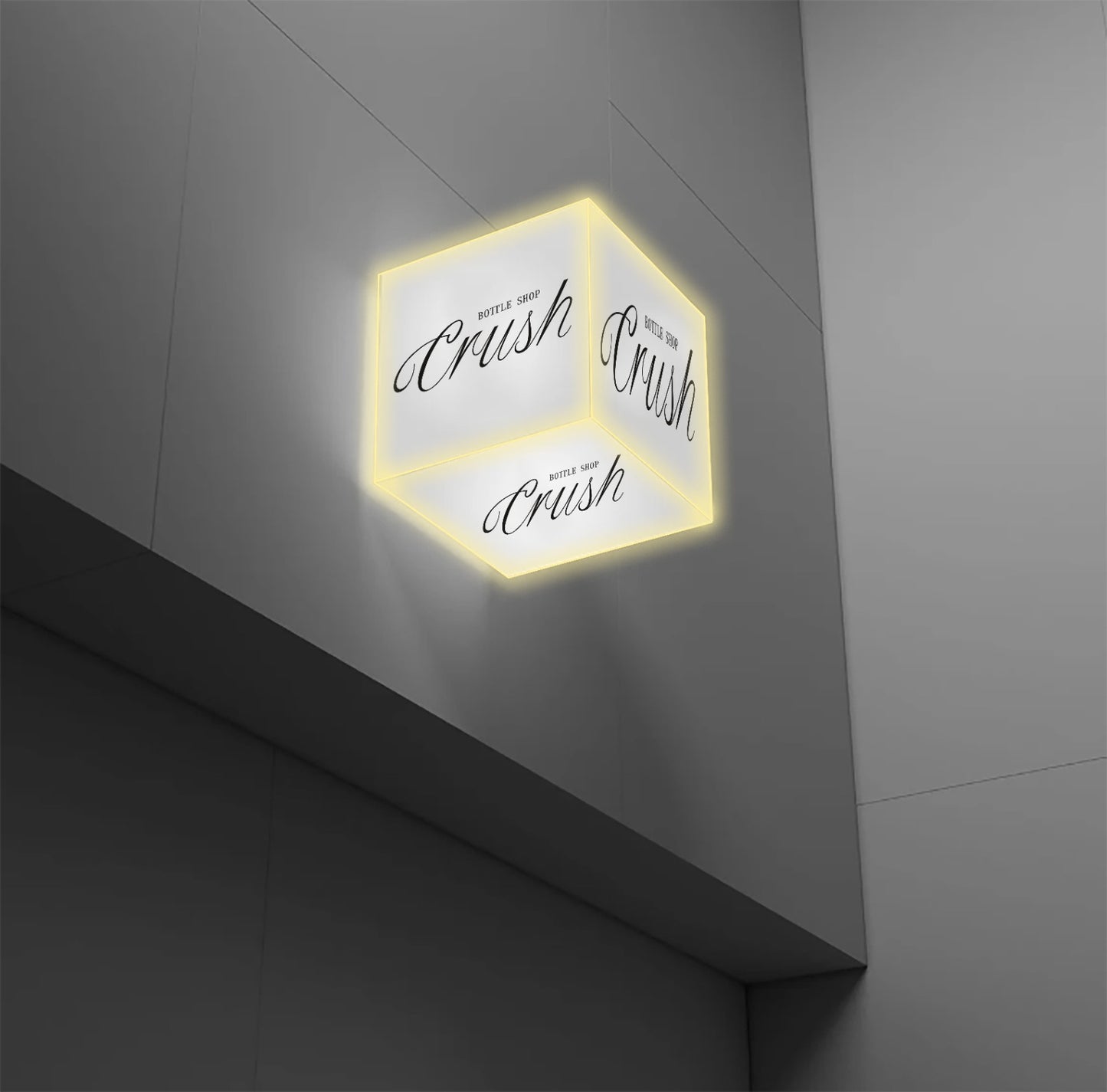 Crush Bottle Shop Cube Lightbox