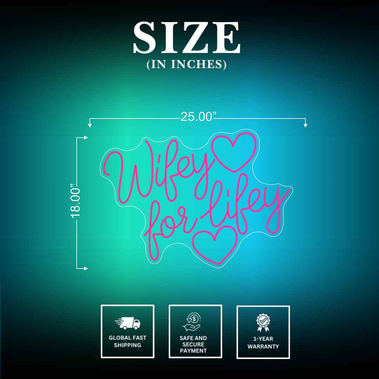 Wifey for Lifey Neons Custom  Size