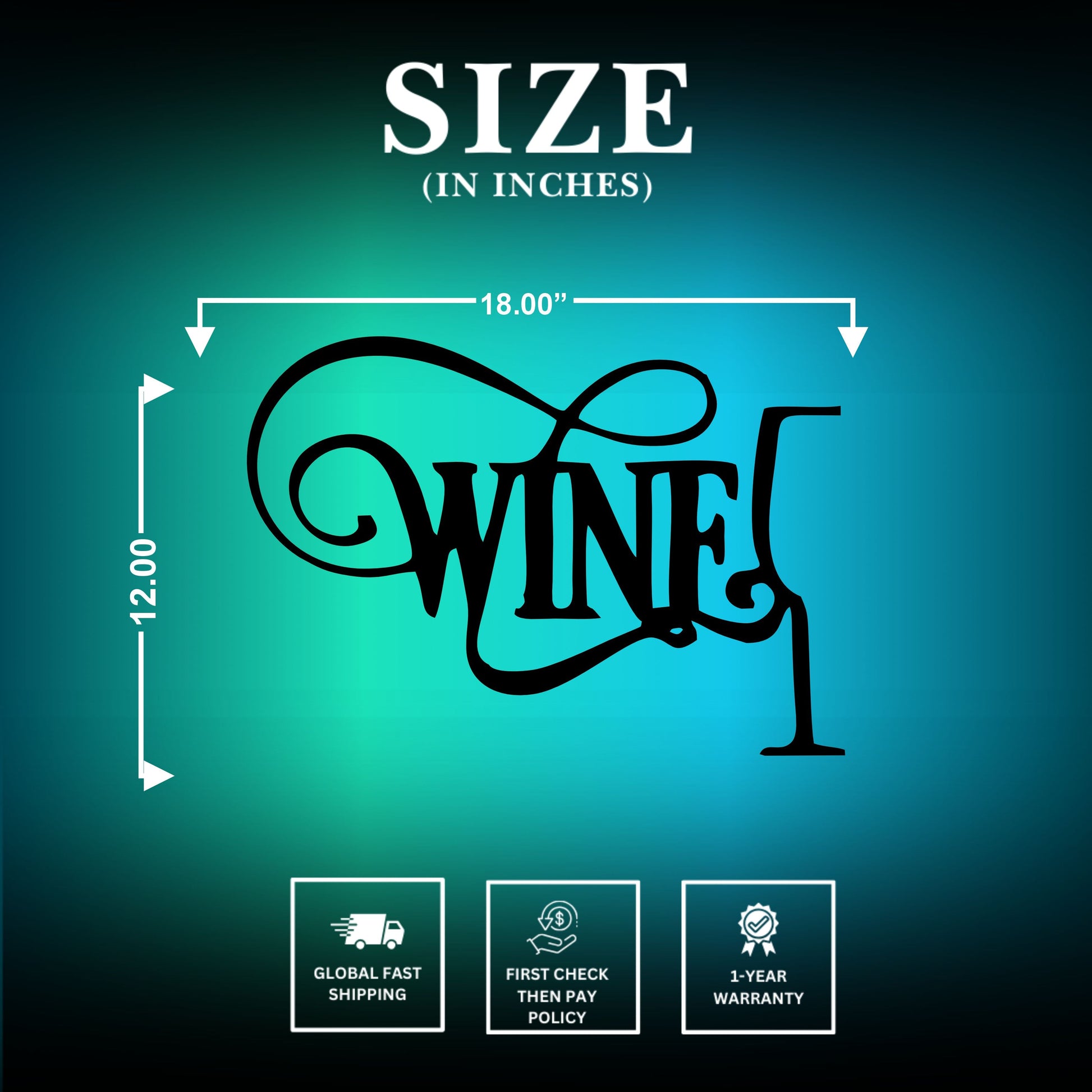 Wine Metal Wall Art​ Size