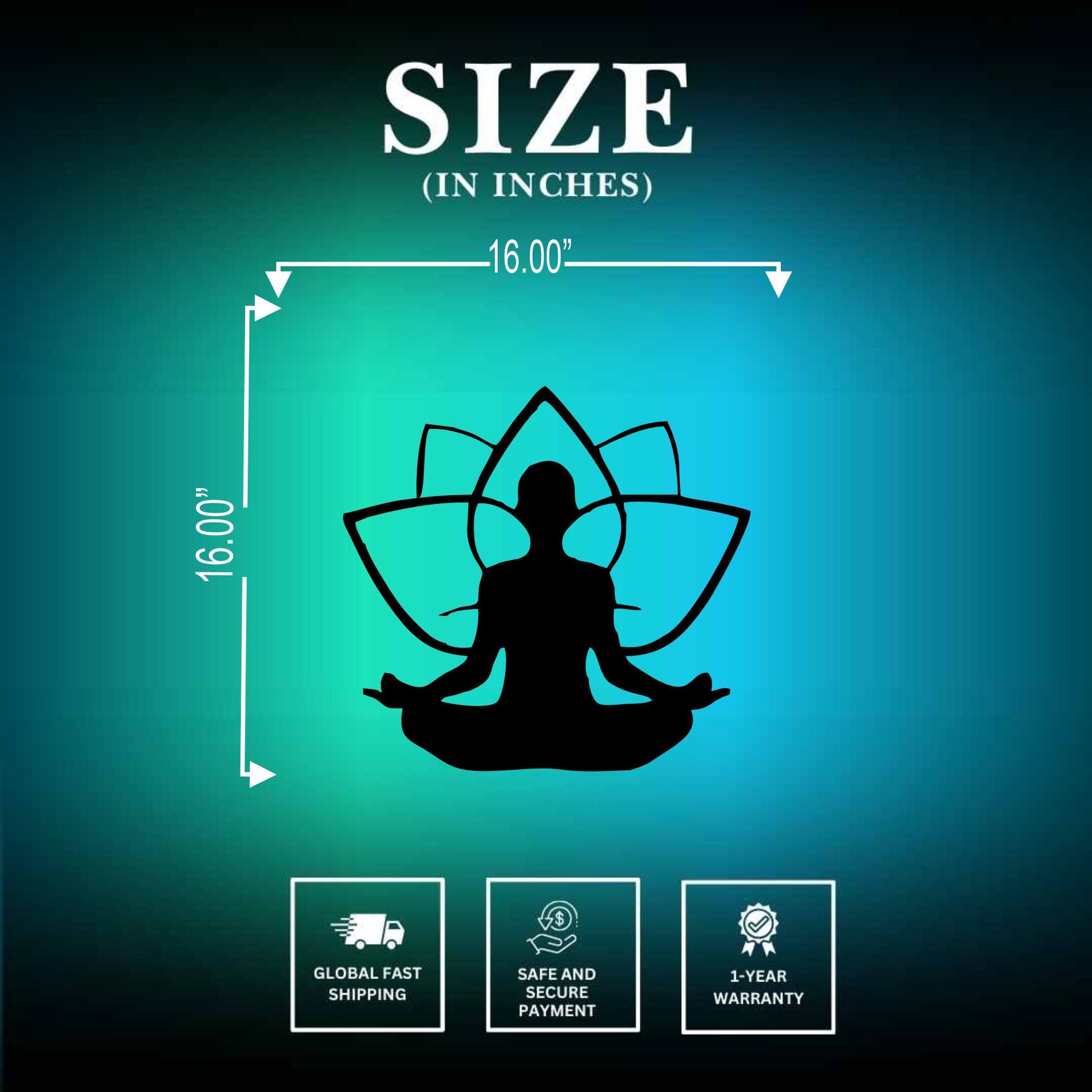 Yoga Wall Art Metal Sign  Length and Width 