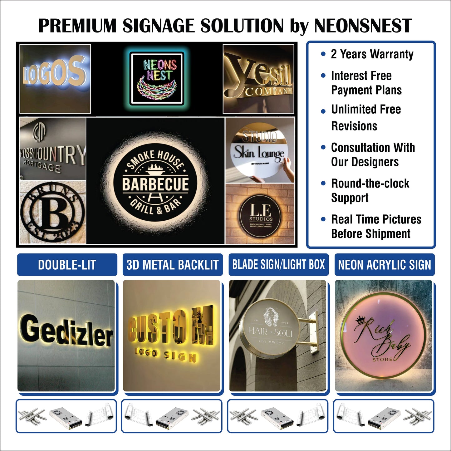 custom metal sign Backlight