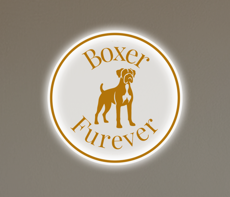 Boxer Furever Round Acrylic Sign