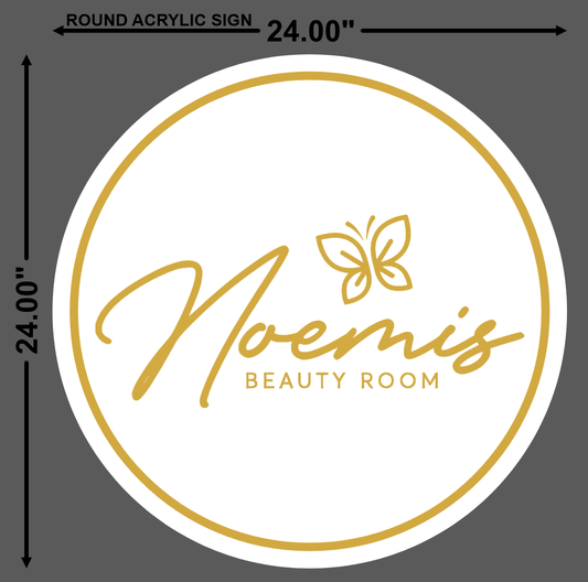 Neoms Round Acrylic Sign