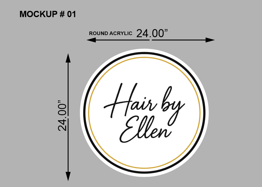 Hair By Ellen Round Acrylic Sign