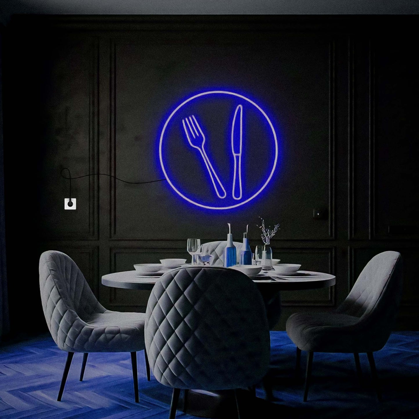 knife and fork neon signs