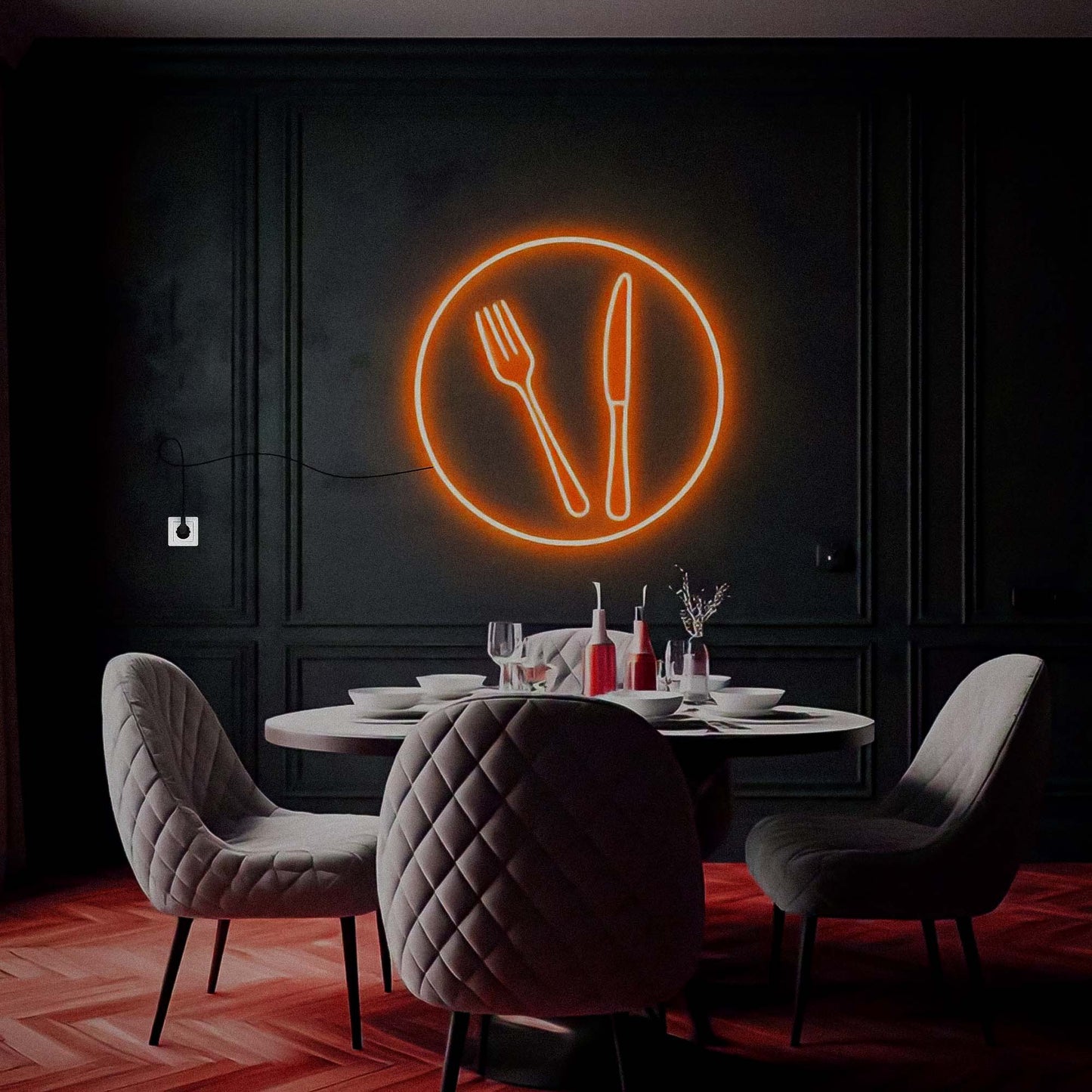 knife and fork neon signs Wall