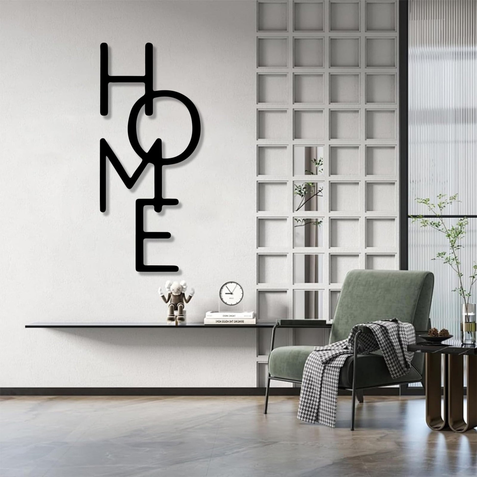 laser-cut Home Metal Sign with elegant script design