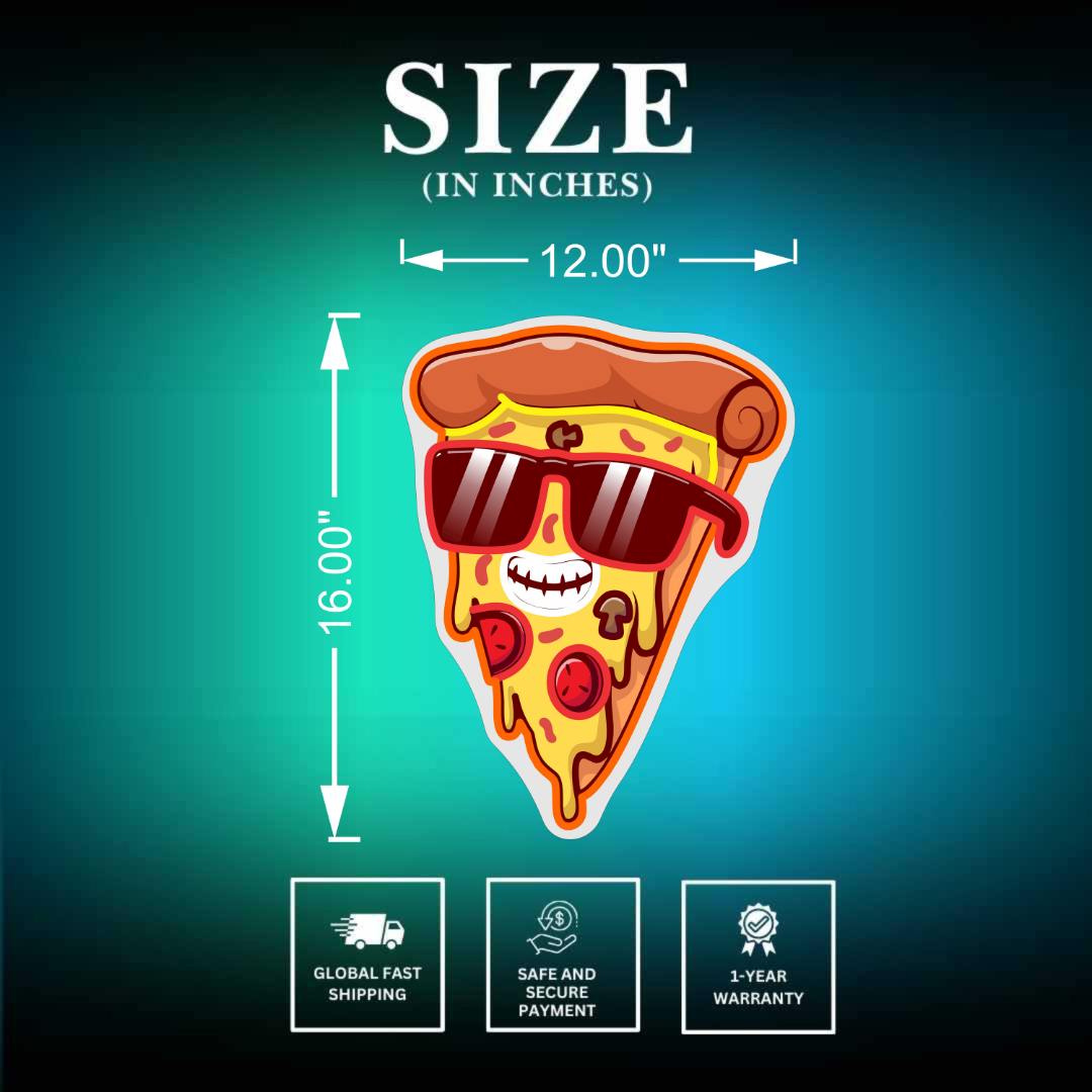 pizza neon sign Size