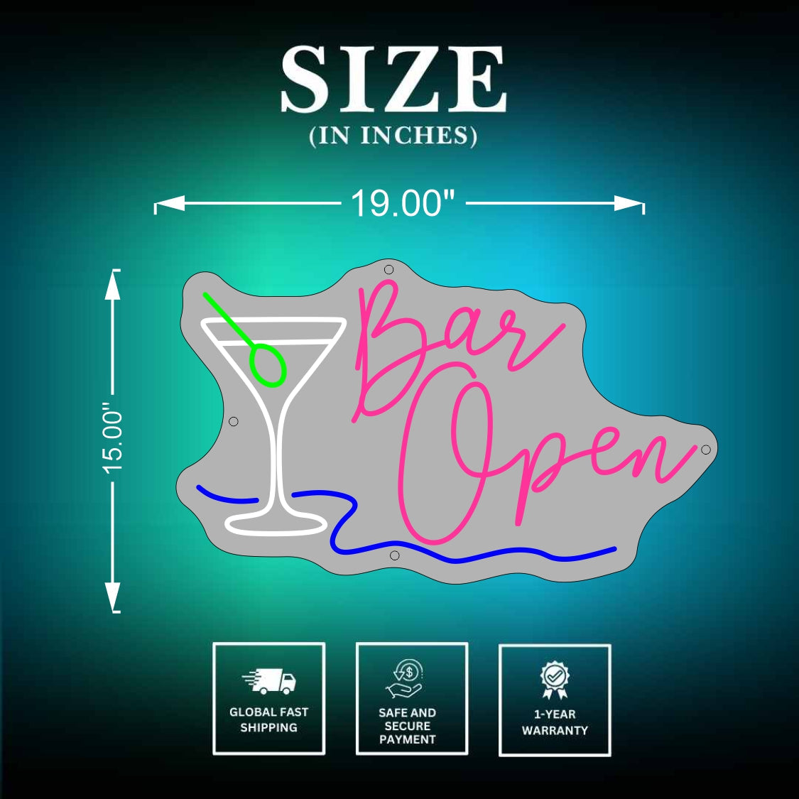 Bar Open Neon Sign - Neonsnest.com