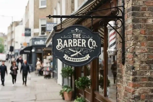 The Barber Co. — non-illuminated blade sign