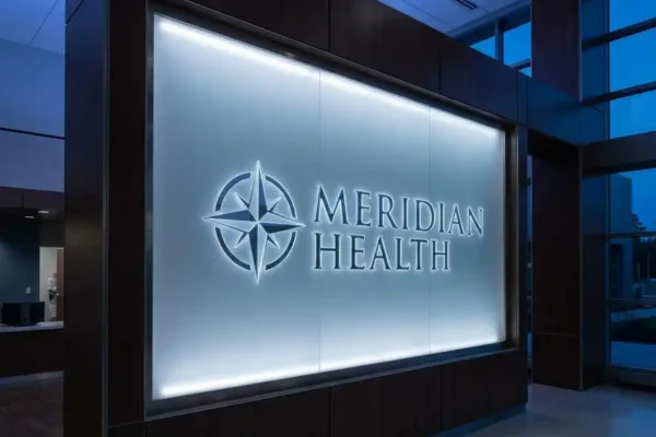 Meridian Health — backlit logo panel
