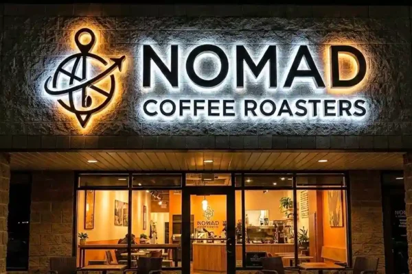 Nomad Coffee Roasters — white/amber halo